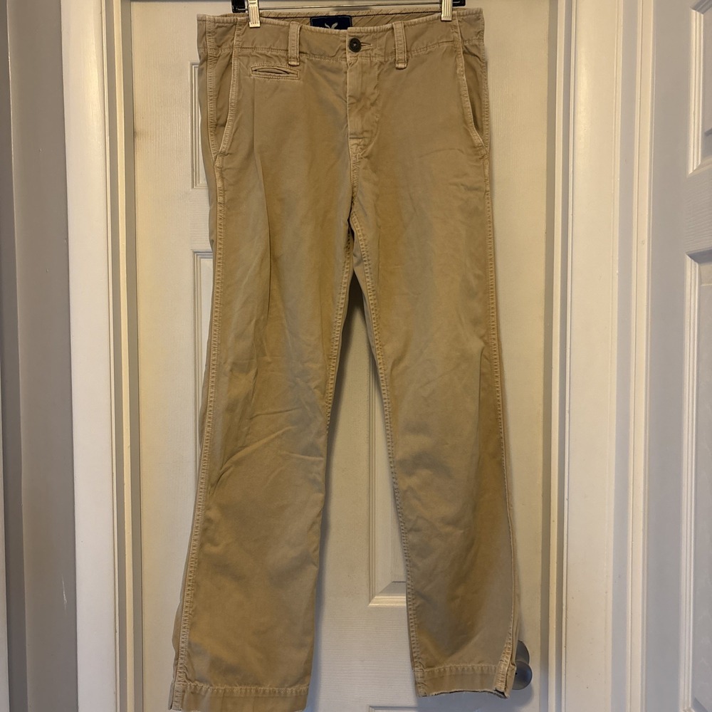 Vtg American Eagle AE Men's Khaki Pants 32x31 Low Rise Bootcut Y2K